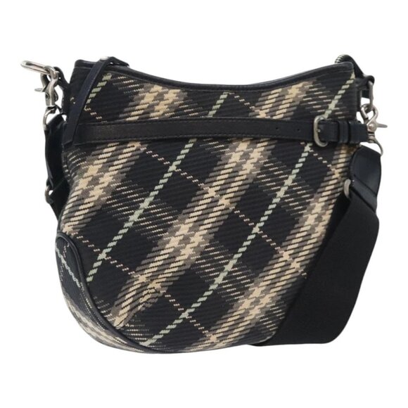 BURBERRY Nova Check Blue Label Shoulder Bag Canvas Black - Picture 1 of 15